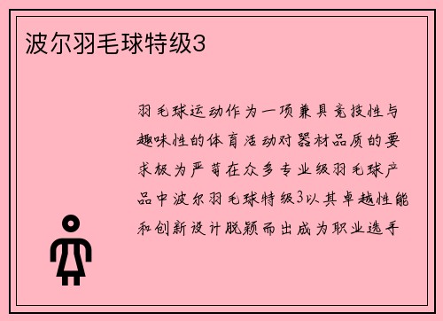 波尔羽毛球特级3
